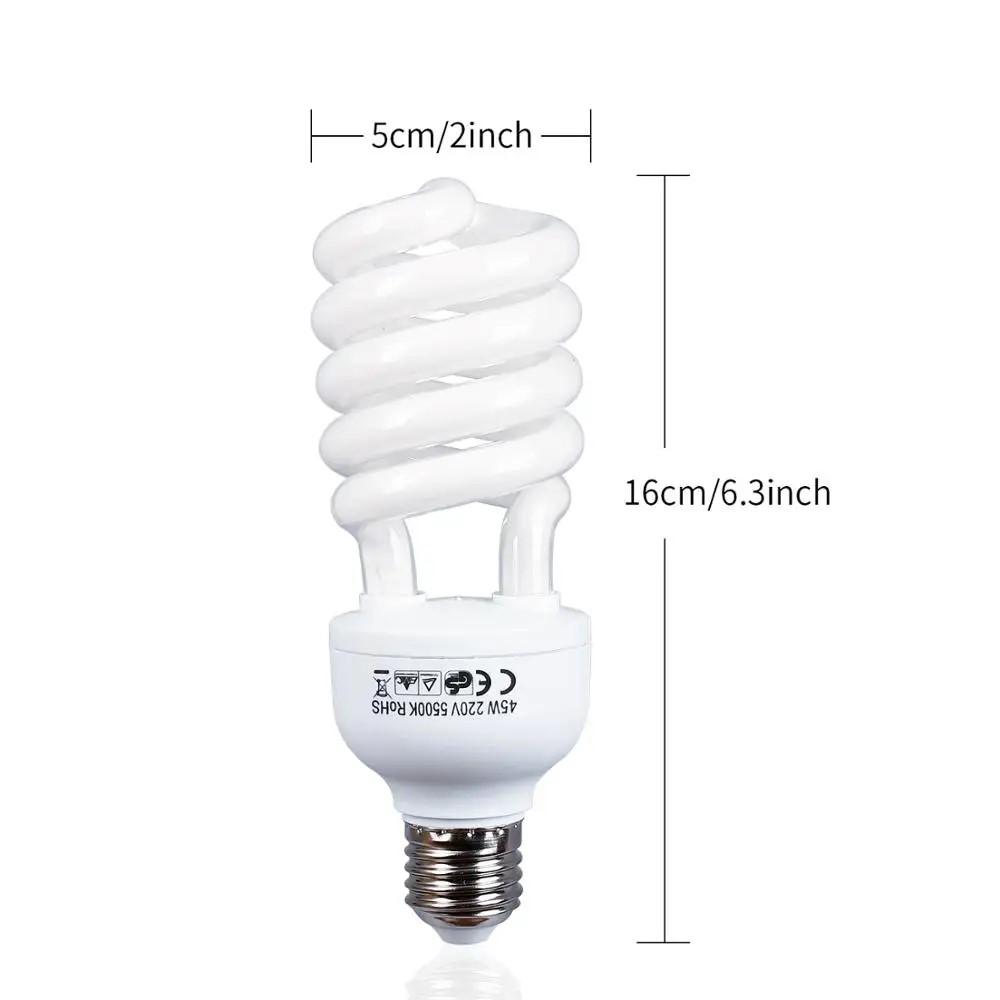 4 штуки 45 Вт 5500K Высокая яркость Фотография Дневной свет Люминесцентные лампы E27 Софтбокс Фотография База AC 220 В