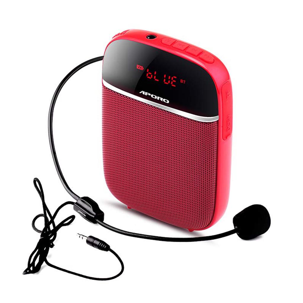 Portable Voice Amplifier for Teachers with Wired Microphone Headset Waistband Rechargeable Personal