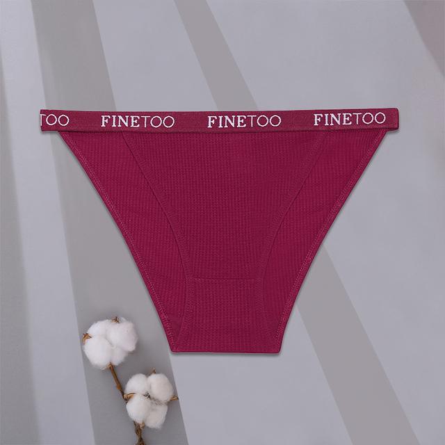 FINETOO 1PC Women's Cotton Panties S-XL Low-Rise Waffle Underwear Sexy Letter Briefs Ladies Comfortable Panties Female Lingerie