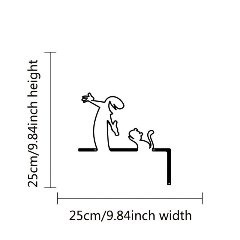 Metal Wall Decor Wrought Iron Sign Home Interior Door Frame Art Hanging Painting Room Decor Lucky Cat Home Decoration