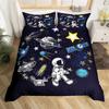 Astronaut Duvet Cover Set, Space Bedding Set for Kids Boys, Sky Galaxy Themed Comforter Cover, Queen/King/Twin Size Quilt Cover