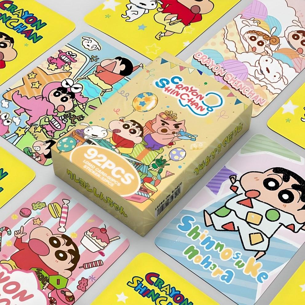 Crayon Shin-chan Photocard Goods LOMO Photocard 60pcs + Mini Sticker 32pcs