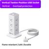 Household USB Charging Vertical Socket Multi Port Main Control Switch Type-C Tower Office Overload Power Strip