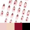 24 Pieces European and American Wearing Nail French Leopard Print Star Manicure Fake Nail Almond Type Press On Nails