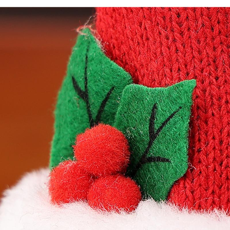 Kitchen Supplies Creative Flannelette Elderly Wine Bottle Cover, Snowman Wine Bottle Bag, Christmas Decoration, Knitted Cartoon Wine Bottle Cover