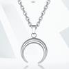 Women Necklace Crescent Moon Pendant Hollow Chain Titanium Steel Neck Decoration Jewelry Prom Party Banquet Clavicle Necklace