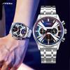 New Arrival Fashion Mens Watches Chronograph Calender Casual Man's Quartz Wristwatches Luminous Hand Male Stainless Clock