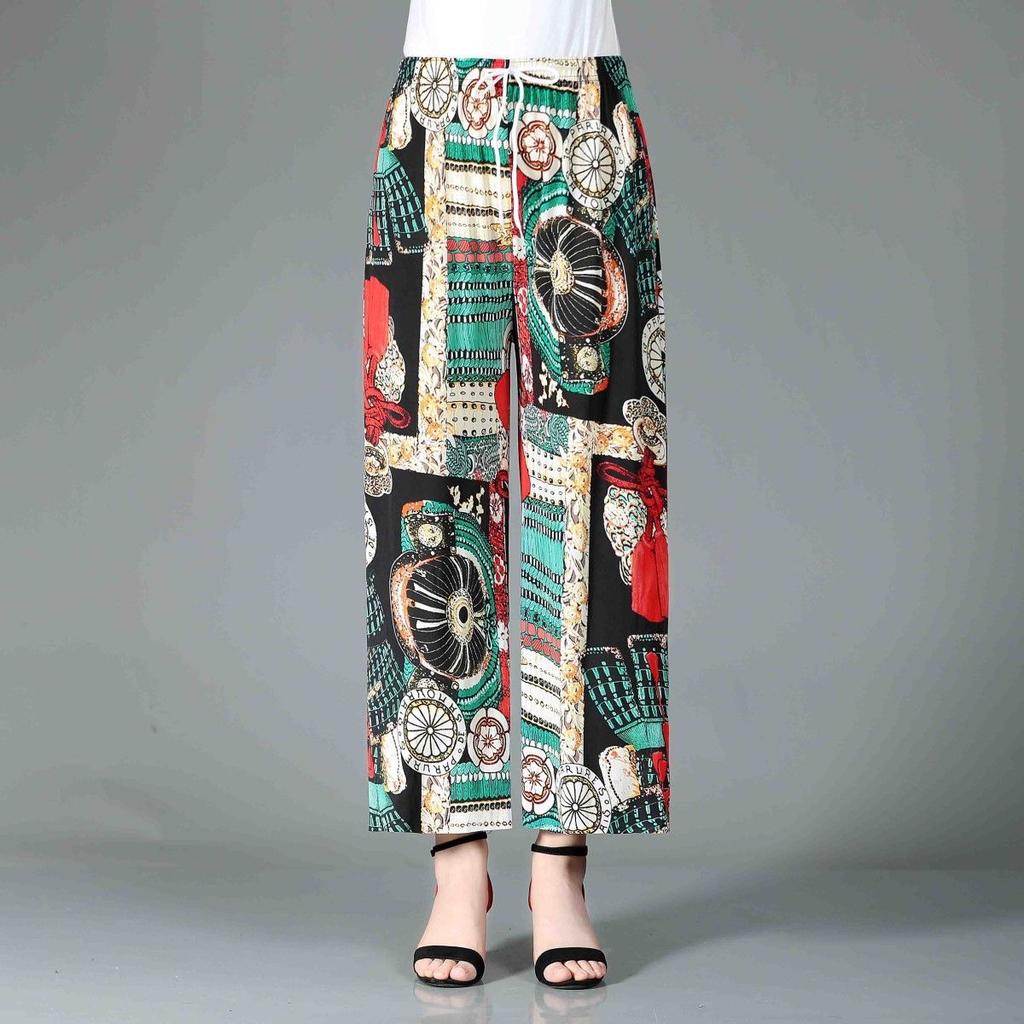 Summer New Wide Leg Pants Women's Pants High Waist Skirt Pants Wide Leg Pants Women's Large Dance Pants
