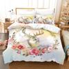 Fashion Home Bedding Quilt Cover Bedroom Home Quilt Cover Pillowcase 3D Printed Animal Quilt Cover Set Deer Motif Bedroom Bedding