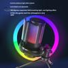 Gaming Microphone with Tripod Stand Noise Reduction RGB Breathing Light Design Gain Control Plug-Play Universal USB Microphone