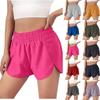 Women's Solid Color Motion Elastic The Waist Run Quick Drying Yoga Pants Shorts
