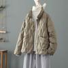 Women's Thickened Warm Down Cotton-padded Jacket, Loose and Thin, Solid Color Outer Cotton-padded Jacket