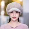 Autumn Winter Hats For Women Solid Color Plain Octagonal Cap Ladies Casual Faux Fur Women Caps