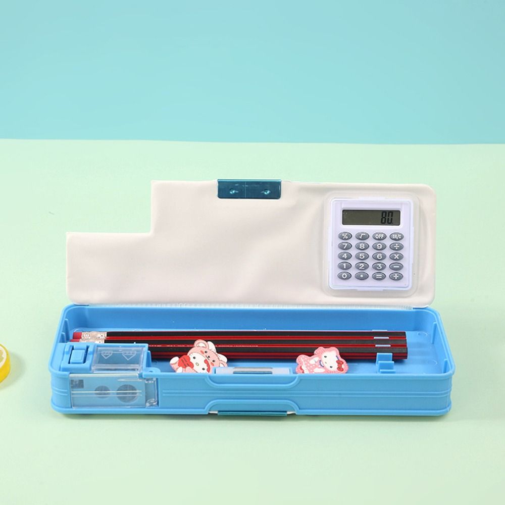 Double Layer Pencil Case Pencil Sharpener Stationery Storage Box  For Boys/Girls