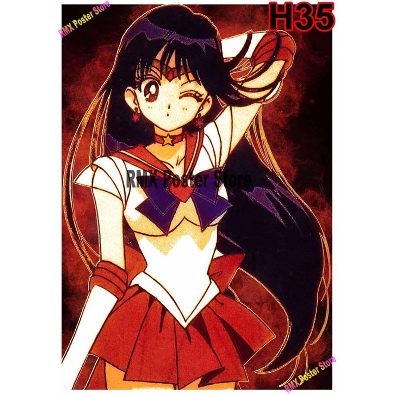 Classic Anime Sailor Moon Poster White Coated Paper Cartoon  Girl Poster Wall Stickers Home Room Bar Decoration Art Painting