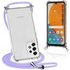 Protective Case - BOOLING - for Samsung Galaxy A23 5G - Transparent Silicone - Purple Chain - Shockproof