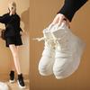 2025 Winter Velvet Little White Shoes New Korean Version Ins Female Students Platform Heightening Sports Board Shoes Casual M118