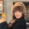 Winter Hat Leopard Print Thickened Warm Plush Hat Cold-proof Windproof Headwear Cold Weather Accessory