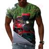 Retro Steam Locomotive The Starting Point Of The Industrial Revolution Hip Hop Men T-shirts 3D Print Round Neck Tee Short Sleeve