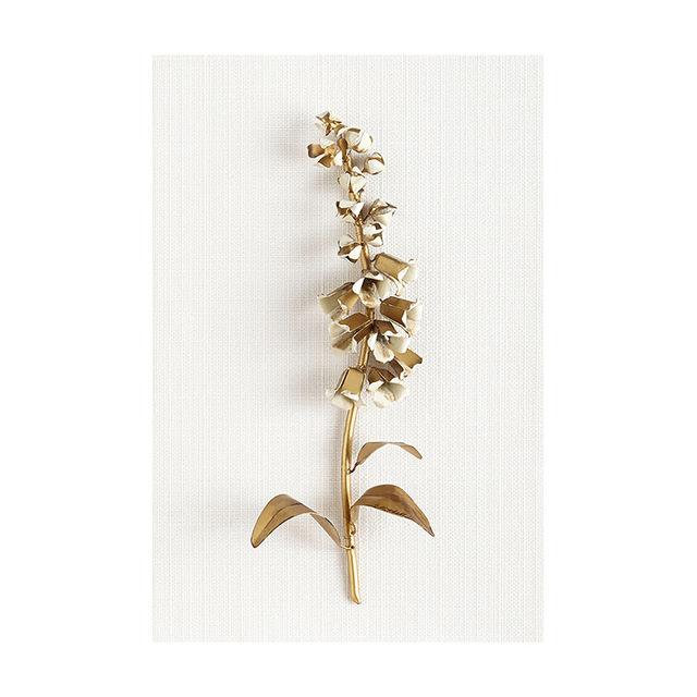 Art Golden Leaves Flowers White Flowers Gold Tulip Decorative Paintings Modern Bedroom Hanging Paintings Canvas Wall Art