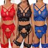 Sexy Erotic Women's Lingerie Bra Plus Panties Transparent Lace Lace-up Lingerie Set Sexy Glamorous Women's Clothing Plus Size