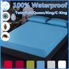 99% Waterproof Bed Cover with Elastic Band Solid Fitted Sheet Smooth Breathable Mattress Pad Cover Anti Mites Bed Linens Multi Size