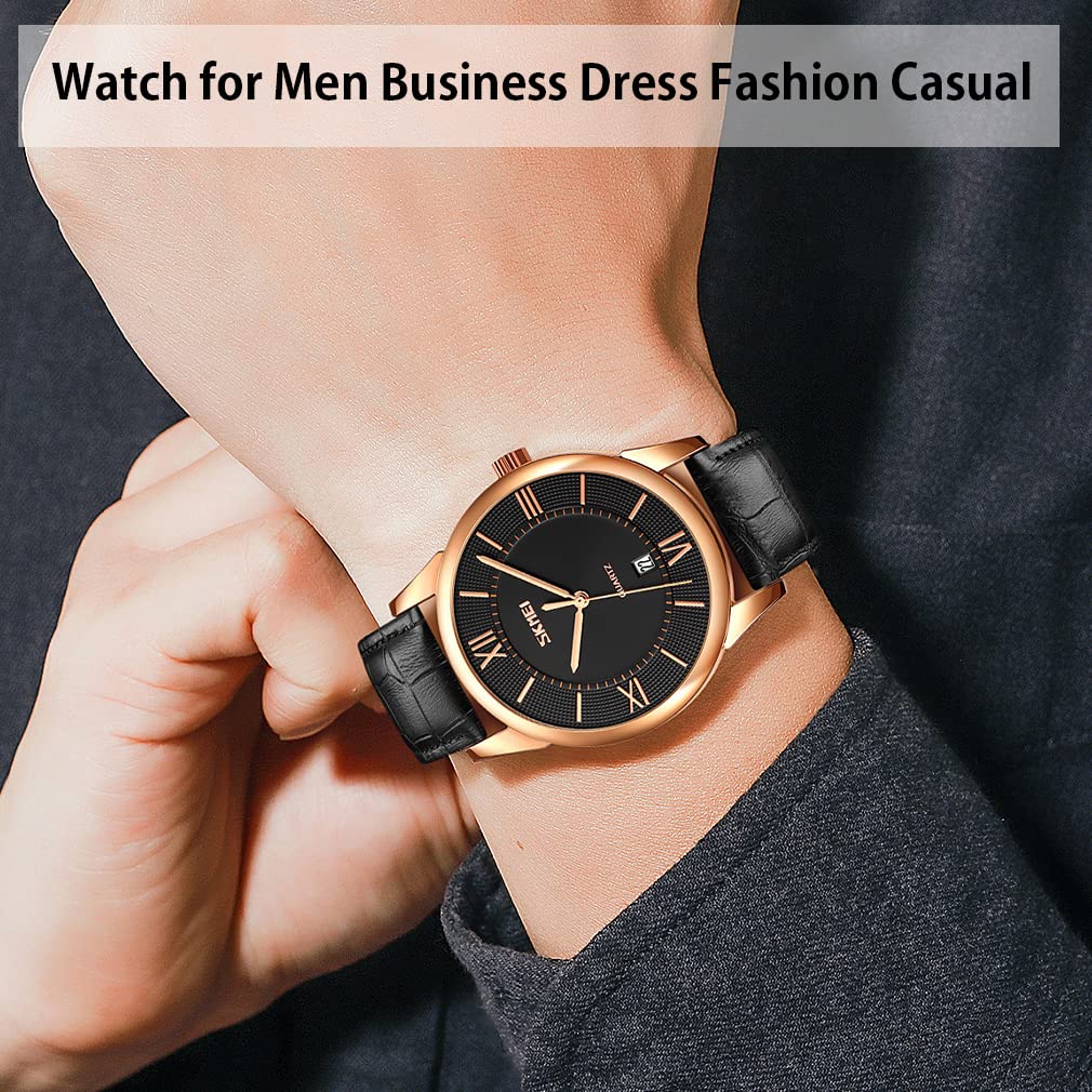 Hand Leather High School Black Watch for Men Men's Watch, Simple, Stylish, Watch, Men's Watch, Classic, Black, Strap, Waterproof, Brand, Business,