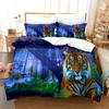 3D Fierce Beast Bedding Set Tiger Print Duvet Cover Pillowcase 2/3 Pieces AU180 * 210 Full Size Soft Zippered Home Textile
