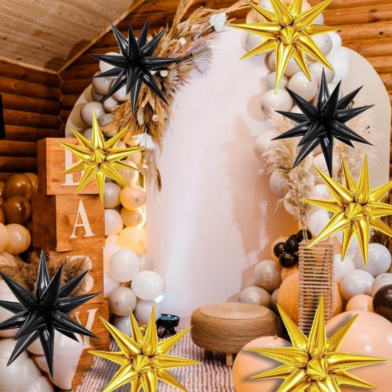 50Pcs 18-inch Cone Star Balloon Metallic Leakproof Thicker Baby Shower Birthday Wedding Party Decoration Aluminum Film Balloon Kit