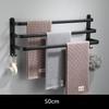 Towel Rack Towel Hanger Rail Wall Mounted Towel Rack Space Aluminum Towel Bar Rail Matte Black Towel Holder Bathroom Accessories