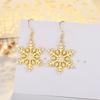 Hot Sale of Micro-inlaid Snowflake Gold Earrings for Women High-end Christmas Ear Hook Ear Clips