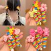 1PC New Cute Rainbow Color High Elastic Spiral Hair Rope Head Rope Ponytail Hair Ring Rubber Band Headdress For Kids