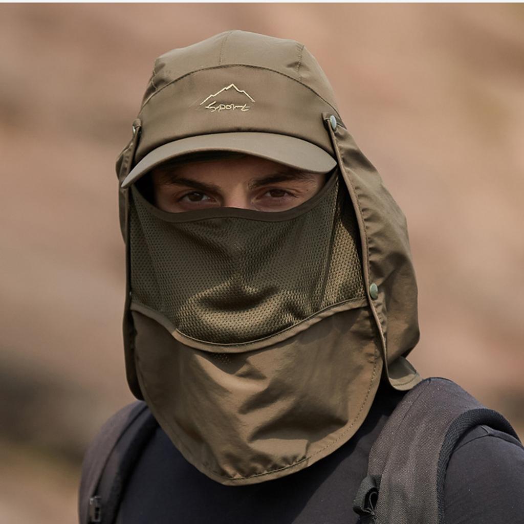 Sun Cap with Removable Face Neck Cover Flap Quick Dry Breathable Fishing Hat Summer Outdoor Sun