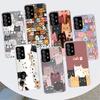 Cartoon Cute Cats Background Phone Case For Samsung Galaxy A51 A71 A50 A70 A40 A30 A20E A10 A41 A31 A21S A11 A01 A6 A8 + A7 A9 P