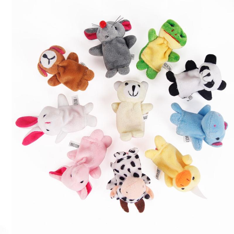 Creative Baby Toys Hot Cloth Finger Puppets 10PCS Boys Hand Educational Toy Cartoon Girls Doll Hand Puppet Family Animal Cute