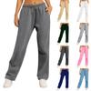 Women's Winter Sweatpants Solid Color Casual Pants Women's Fleece Sweatpants Wide Leg Straight Pants