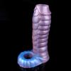 FAAK Fantasy Ribbed Dragon Penis Sleeve Soft Silicone Sex Toys Sheath Stretchable Cock Enlargement Hollow Dildo Male Masturbator