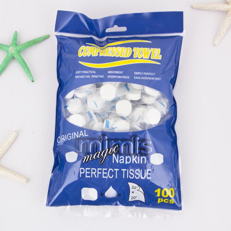 Compressed Towel 100 Pcs Mini Disposable Portable Face Towel Cotton Tissue Facial Cleansing Towel Travel Sports Outdoor