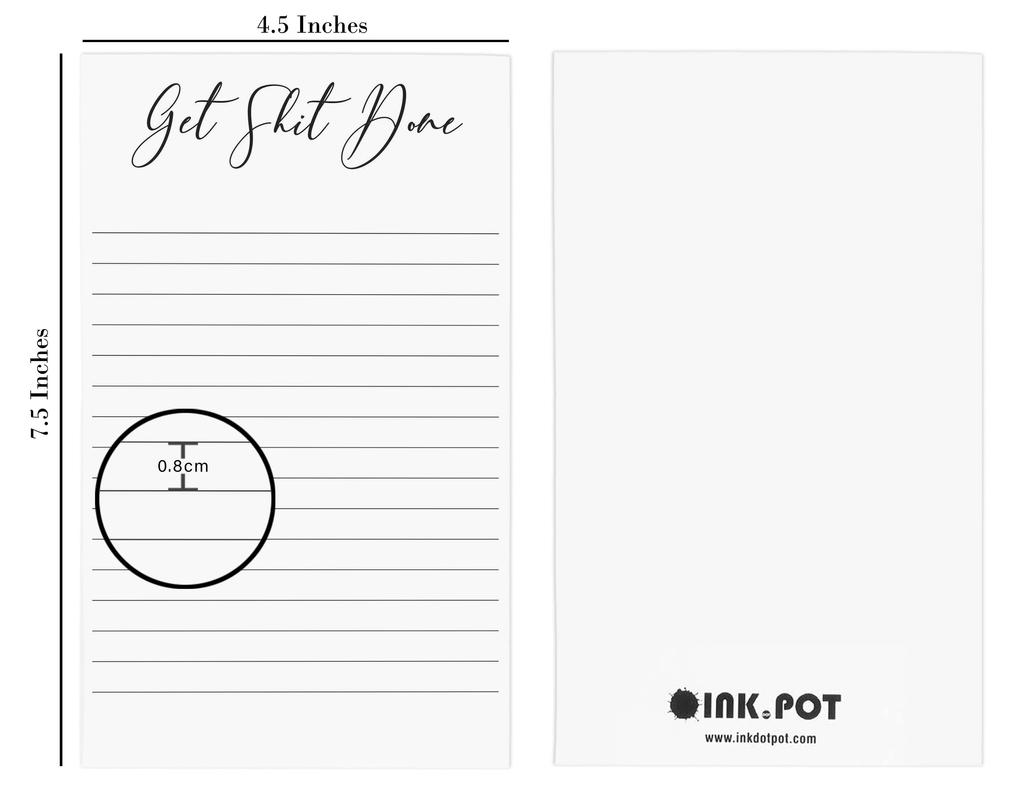 Inkdotpot Pack Of 2 Daily Planner List Undated Notepads, Memo Pad To-Do List Tear Off List Pad- Organizer- Scheduler- Organize Tasks (50 Sheets