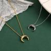 925 Sterling Silver Smooth Moon Necklace for Women Clavicle Chain Crescent Pendant Necklaces New