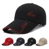 Extended Brim Printed Canvas Baseball Cap Comfortable Breathable Adjustable Casual Outdoor Sunshade Cap for Men Women