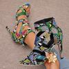 Fashion Women High Heels Sandals Summer Stilettos Ankle Buckle Shoes Women Comfortable Strap Casual PU Sexy Sandals Sandalias De Mujer