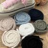 Women Casual Canvas White Flat Shoes Laces Strings Accessories 2.2cm Width 1 Pair Cute Plush Sneakers Shoelaces Men