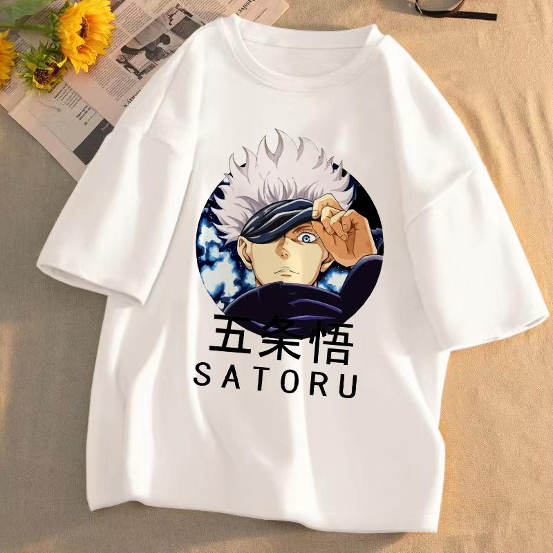 Japanese Manga Gojo Satoru T Shirt Women Tops Jujutsu Kaisen Anime T-shirt Unisex Harajuku Kawaii Short Sleeve Tee Summer Top