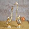 Dancing Cute Swan Couple Statues Decorative Bird Figurines Showpieces