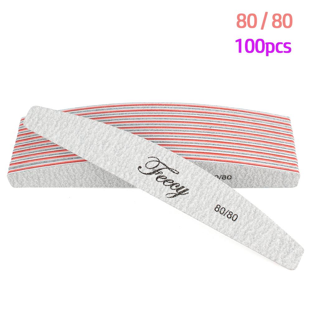 Nail Files Buffer Emery Board Sandpaper 80/100/150/180/240 Grit for Manicure Strong Thick Sanding Half Moon Lime Nail File Tools