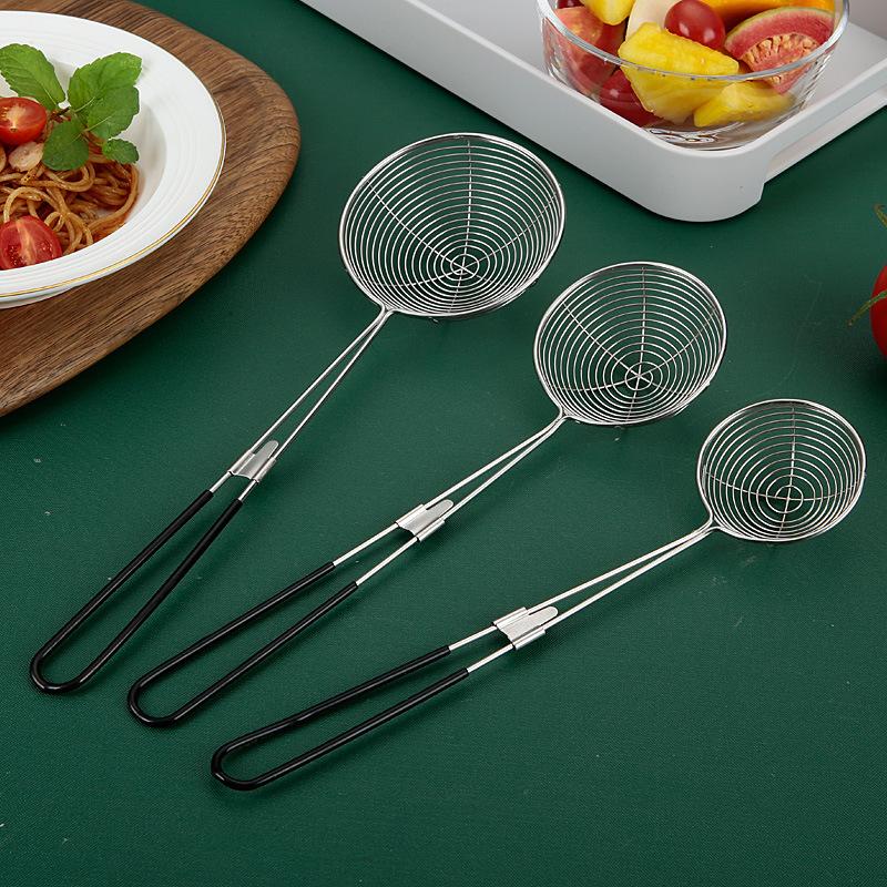 Stainless Steel Colander Sieve,Wire Skimmer Spoon With Handle For Hot Pot Eating