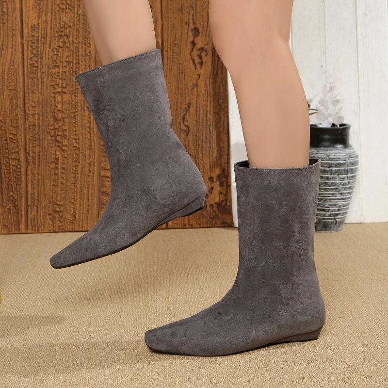 Autumn Winter Women Ankle Boots Low Heels Zipper Shoes Fashion Pointed Toe Comfortable Botas Zapatos De Mujer