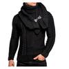 Men's Winter Casual Neck Wrap Head Long Sleeve Sweater In Solid Color