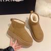 Winter New Muffin Velvet Warm Cotton Shoes Retro Versatile Platform Short Tube Non-slip Snow Boots Women
